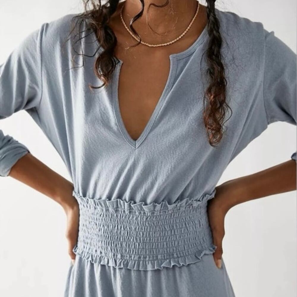 Free People Sky Blue Midi Dress - Picture 4 of 10